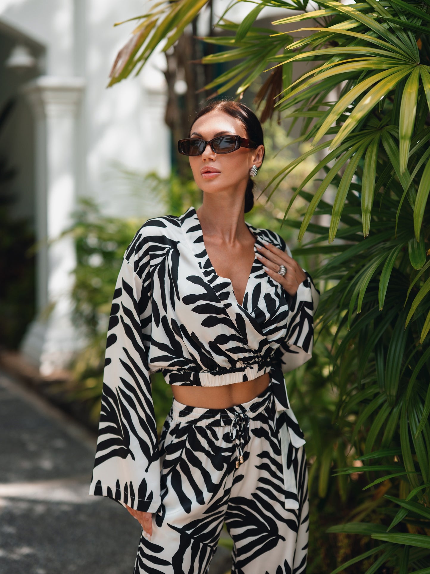 Olivia Two-Piece Set, Wrap-neckline