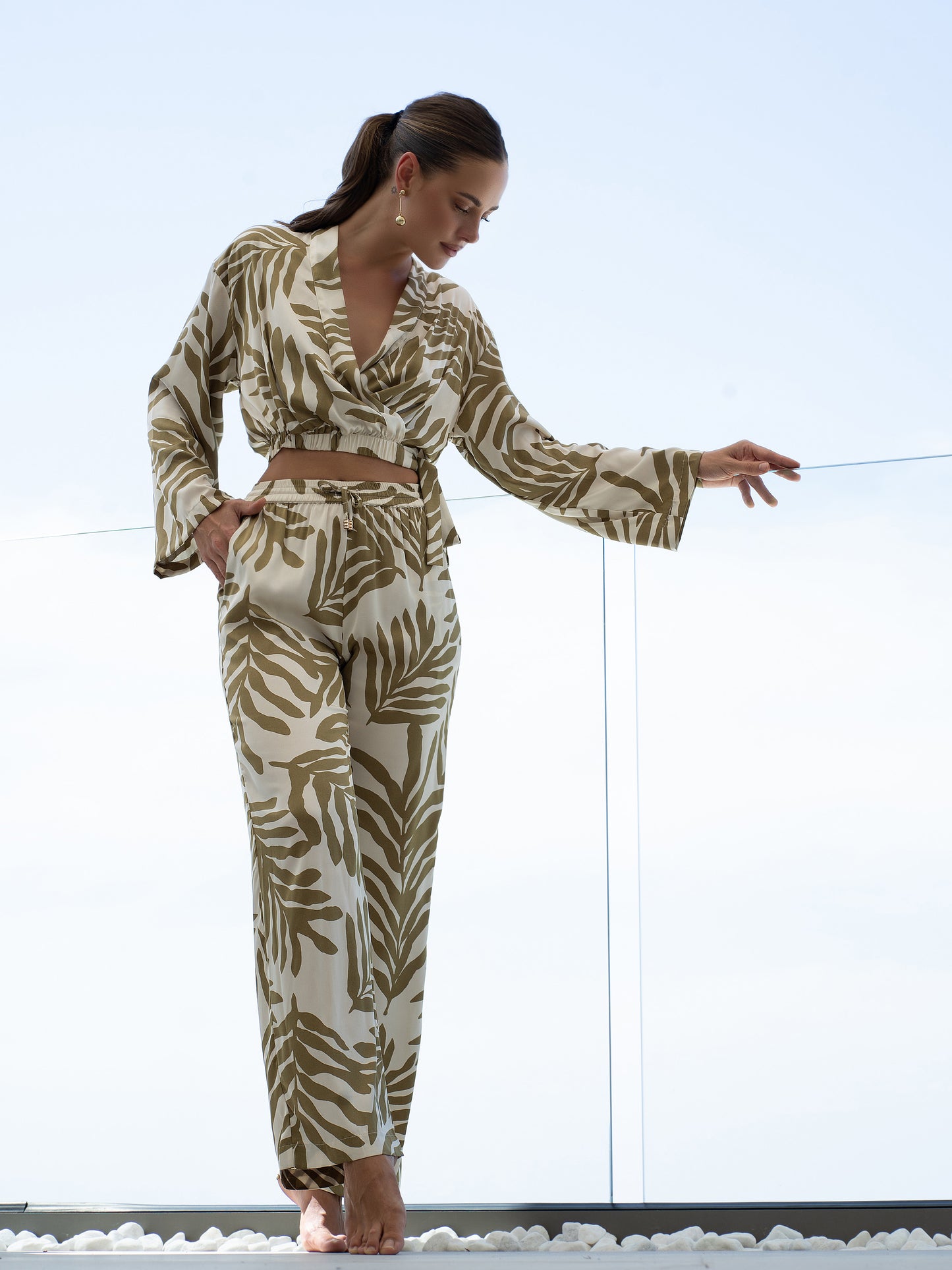 Olivia Two-Piece Set, Wrap-neckline